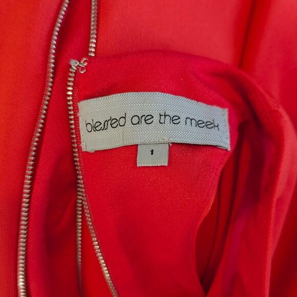 Blessed are the Meek Bonfire Orange Cutout Futuristic Mini Dress Medium - Picture 5 of 9